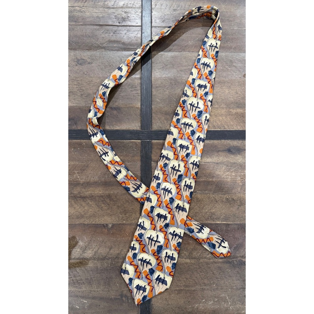 Jerry Garcia Mens Silk Tie Duck Worm Alarm Collection Abstract Psychedelic